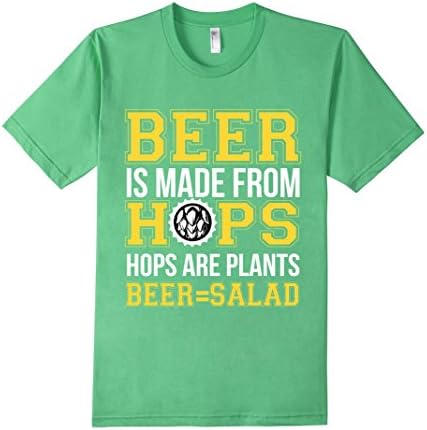 Men's Beer equal Salad tshirt, great for the true vegan tailgating 2XL Grass