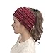 Winter Warm Wool Crochet Knit Hat Headgear,Crytech Women’s Ponytail Messy Bun BeanieTail Knitting Headband Fleece Lined Head Wrap Cap Soft Stretch Cable Knitted Ribbed Skull Hat for Girls (Red)thumb 1