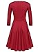 Meaneor Women Plus Size 3/4 Sleeve Vintage Pleated Party Cocktail Dress(L-4XL)