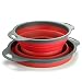 TANSUNG Collapsible Colander, Folding Kitchen Strainer with Handle for Pasta, Fruits, Potato, Meat,Vegetable, Dishwasher Safe, Red