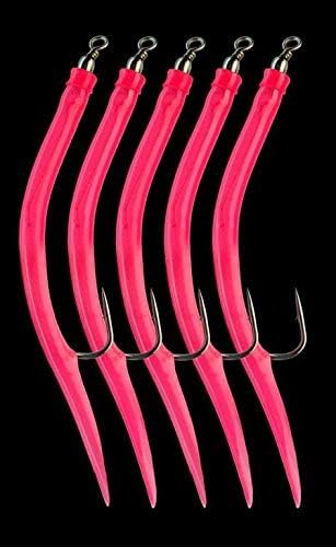 Jenzi Rubber Makk, Pack of 5, Pink, Hook Sizes 6/0, 8/0, 10/0, 12/0