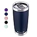 Umite Chef 20oz Stainless Steel Vacuum Insulated Tumbler, Double Wall Insulated Travel Mug with Splash-Proof Lid, Stainless Steel Coffee Cup with Straw for Hiking, Camping & Traveling (Navy Blue)
