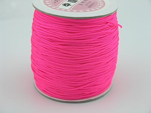 KONMAY 1 Roll 175yd Braided 1.5mm Nylon Shamballa Macram/beading Cord Lift Shade Cord (Dark Neon Pink F106)