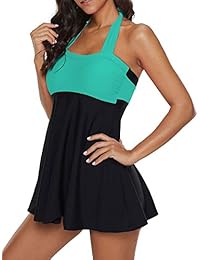 Bañador de una pieza para dama, talla grande, cuello halter, para baño, para dama