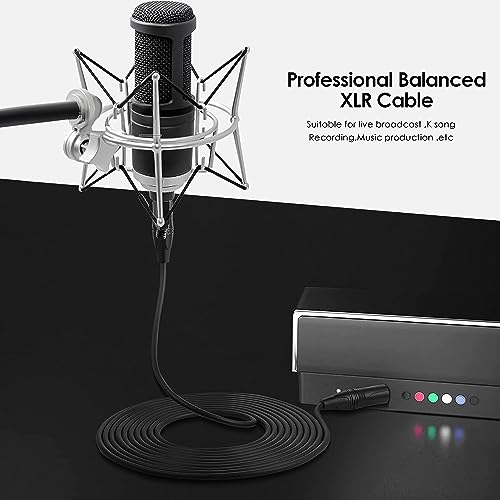 SHULIANCABLE XLR Male to Female Microphone Cable Compatible with Microphone, Mixer, Speaker, Amplifier, Studio Recorder (1M)