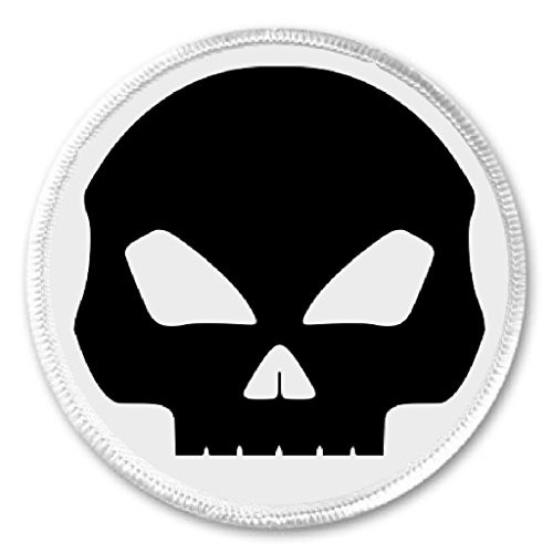 Black Skull of Death 3" Sew On Patch Horror Creepy Halloween