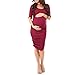 Women's Ruched Maternity Dress - Made in USA Burgundy