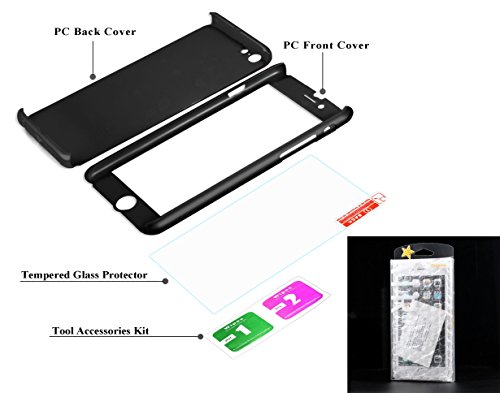 iPhone 6 Case, DecaStars [Ultra-thin Series] 2-in-1 Full-body Protective Back Cover [Slim Fit] with Tempered Glass Screen Protector for Apple iPhone 6 Case & iPhone 6s Case 4.7" - Black - Thumbnail 6