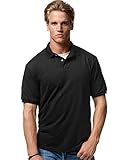 Hanes Mens 5.2 oz Hanes STEDMAN Blended Jersey Polo, 2XL-Black