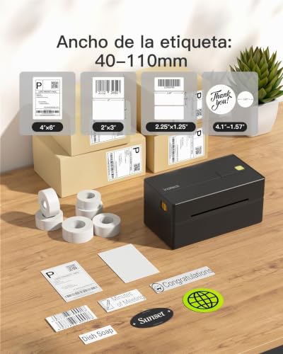 Inateck 4x6 Wireless Thermal Label Printer Compatible with iPhone, Android, iPad, Windows, MacOS, Chrome and USPS Black
