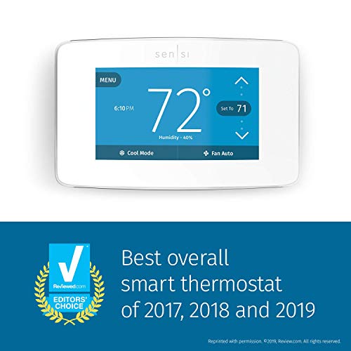 EMERSON Sensi Touch Wi-Fi Smart Thermostat with Touchscreen Color Display, Works with Alexa, Energy Star Certified, C-wire Required, ST75W , White - View 11