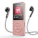 AGPTEK A02 MP3 Player with Bluetooth 5.3, 1.8 inch Screen Portable Music Player with Speaker, FM Radio, Voice Recorder, Supports Expanded Up to 128GB(Rose Gold, 8GB)