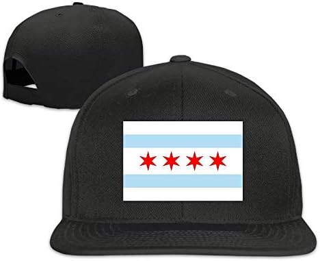 flys Chicago Flag Washed Unisex Adjustable Flat Bill Visor Baseball Hat