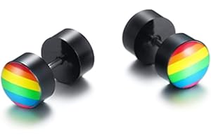 LGBT Gay Lesbian Pride Stud Earrings Set Unisex Mens Womens Lesbian Rainbow Pierced Stud Earrings Fashion
