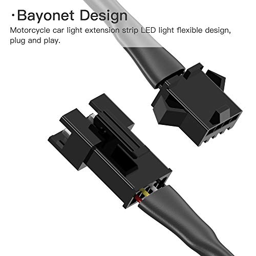 Mellbree-4pcs-40inch-Rock-Lights-Extension-Cord-4-pin-Extension-Wire-Cable-Connector-Power-Extender-Set-Compatible-for-RGB-LED-Rock-Multi-Color-Neon-Lights-Strip-for-Motorcycle-Auto-ATV-Truck-Jeep