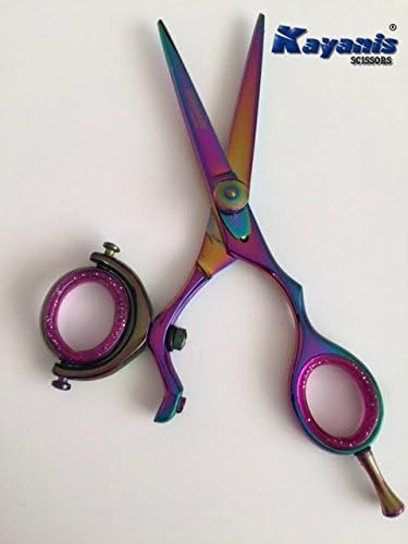 Professional 360 Swivel Hairdressing Scissor Rainbow 5.5'' Japanese Steel 420. by Kayanis