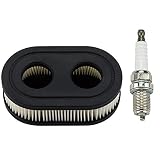 Leopop Oval Air Filter with Spark Plug fit Troy-bilt TB110 TB115 TB200 TB230 TB330 TB370 Craftsman Lawn Mower Parts Kit