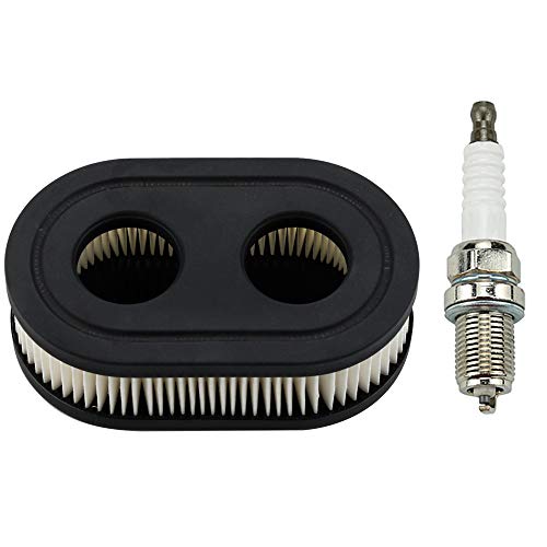Leopop Oval Air Filter with Spark Plug fit Troy-bilt TB110 TB115 TB200 TB230 TB330 TB370 Craftsman Lawn Mower Parts Kit