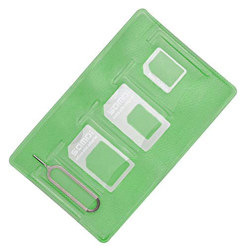 Samdi Sim Card Adapter Kit Includes Nano Sim Adapter/Micro Sim Adapter/Needle / Storage Sleeve (Sim Card Holder), Easy to Use and Storage Without Losing Them (Samdi-White) (Best Nano Sim To Micro Sim Adapter)