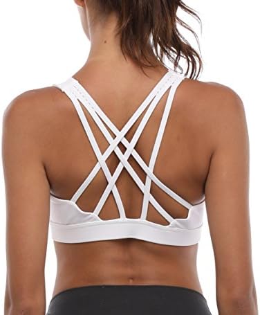 Women's Sports Bra Strappy Activewear Workout Racerback Yoga Bra