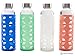 Pratico Kitchen Glass Bottle Silicone Sleeves for Epica, Estilo, & Similar Vacuum & Glass Bottles, 4 Pack Multicolor