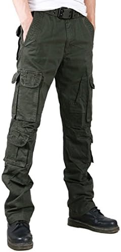 Congs Men's Military Cargo Camo Combat Pants Work Trousers-green-33