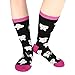 HAPPYPOP womens Teeth Book Reading Medical Sunflower Pineapple Dentist Nurse Doctor Lovers Gifts Socks, Black Happy Teeth, Medium