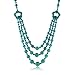 Gem Stone King 24 Inch Stunning Simulated Turquoise Howlite Beads Triple Strands Necklace with Clasp