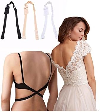 ALIMPIA Replacement Bra Extender Straps Extensions Add Comfort to Your Bra 3 Pcs Set Skin White Black Low Back Straps