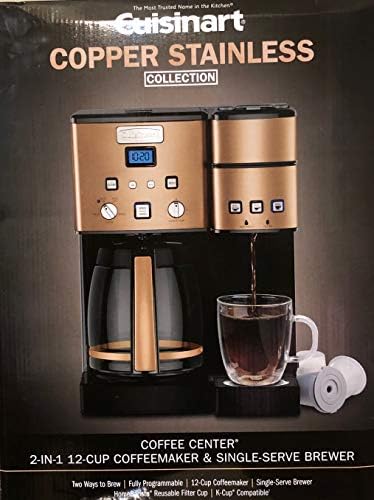 Cuisinart Copper Stainless 2-IN-1, 12 Cup CoffeeMaker And Single-Serve Brewer Copper