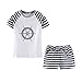 Children's Rudder Stripe T-shirts And Shorts Homewear Set