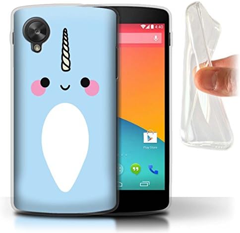 STUFF4 Gel TPU Phone Case / Cover for LG Google Nexus 5/D821 / Kawaii/Blue Design / Cute Narwhal Unicorn Collection