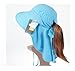 Auch Adjustable QuickDrying Large Brim Sun Hat for Women (Blue)