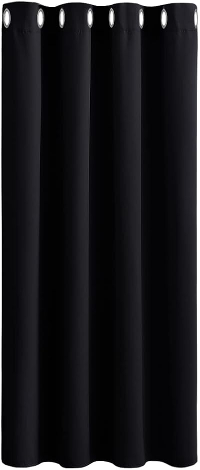 PONY DANCE Blackout Curtain Panel 52x45 Inch 1 Panel Silver Top Rings