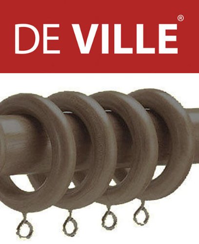 28mm Wooden Wood Curtain Rings Dark Oak 10 Pack By Qpc Direct