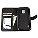 Galaxy S5 Active Case, Abacus24-7 Wallet with Flip Cover and Stand, Black