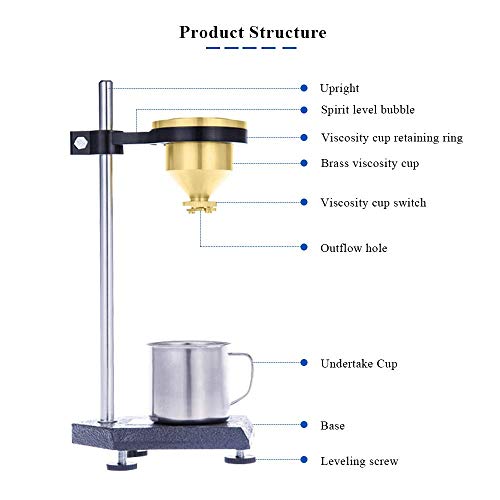 KUNHEWUHUA Ford Cup 4 Flow Viscosity Cup Liquid Flow Meter