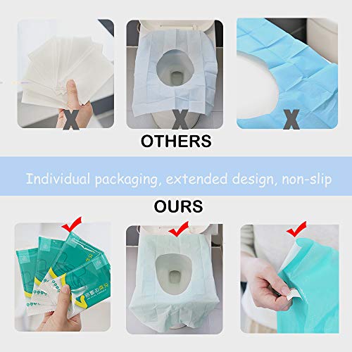 Ditind Toilet Seat Covers Disposable, 30 Pcs Toilet Seat Covers for Travel Accessories (15.8×23.6 inch), Extra Large PE Film Travel Toilet Mats Covers for Kids and Adults Potty Training