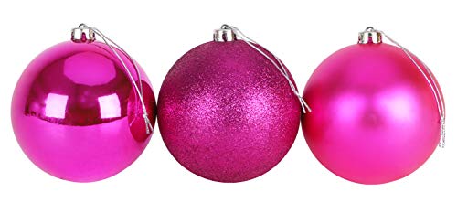 3-150-mm-Extra-Grote-Kerstballen-Glanzend-Mat-en-Glitterontwerp-Kerstversiering-Felroze