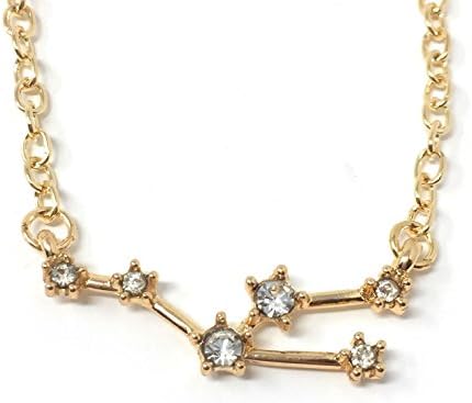 Cadoline Gold-Tone 'Virgo' Engraved Pendant Necklace 3.0 x 2.0cm with 18 Inch Chain Constellation Star Sign Zodiac Astrological