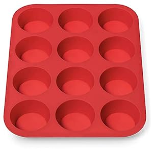 AVANA Muffinplaat van siliconen voor 12 muffins, BPA-vrij, anti-aanbaklaag, muffinvorm, bakplaat, muffinvorm, brownies…