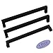 Goldenwarm 1 Pack Black Square Bar Cabinet Pull Drawer Handle Stainless Steel Modern Hardware for Kitchen and Bathroom Cabinets Cupboard,Center to Center 7-1/2in(192mm)