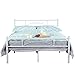 Bed Frame Full Size, Yanni Premium Platform Metal Mattress Foundation / Box Spring Replacement with Headboard and Footboard, Under-bed Storage, Enhanced Sturdy Slats, 10 Legs, White