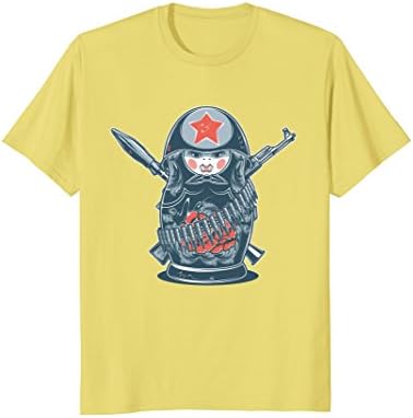 Mens Babushka T-shirt - Matreshka Shirt - Russian Doll T-shirt Medium Lemon