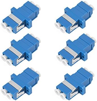 LC to LC Single-Mode Duplex Adapter/Coupler Pack of 6 with Screws (Blue (OS1/OS2))