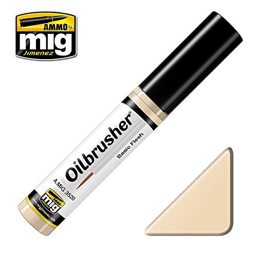 Ammo of Mig Oilbrusher Basic Flesh - Oil Paint with Fine Brush Applicator #3520