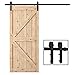 WBHome PBD001 6.6 FT Sliding Barn Door Hardware Kit Black J Shape Track Rail Hanger-Antique Style