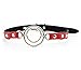 MyCHIC PU Leather Buckle Strap Double Metal Ring Open Mouth Gag Black