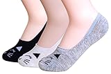 QBSM Womens Cute Cat Socks Cotton Crew Socks No Show Liners Low Cut Socks