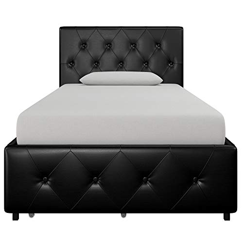 DHP Dakota Upholstered Platform Bed with Underbed Storage Drawers and